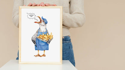 Gail the Chip Shop Gull Art Print