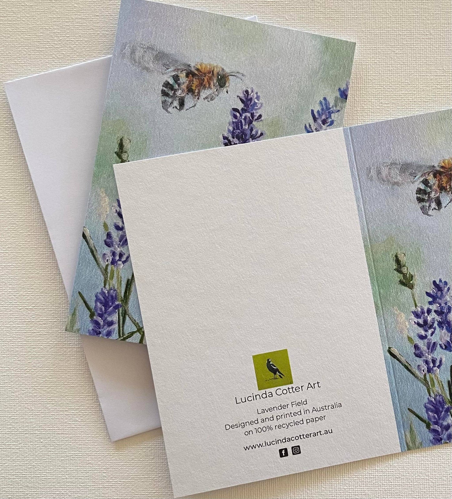 Native Bee & Lavender Greeting Card