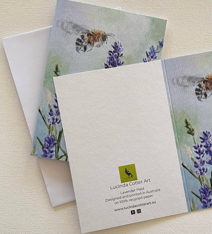 Native Bee & Lavender Greeting Card