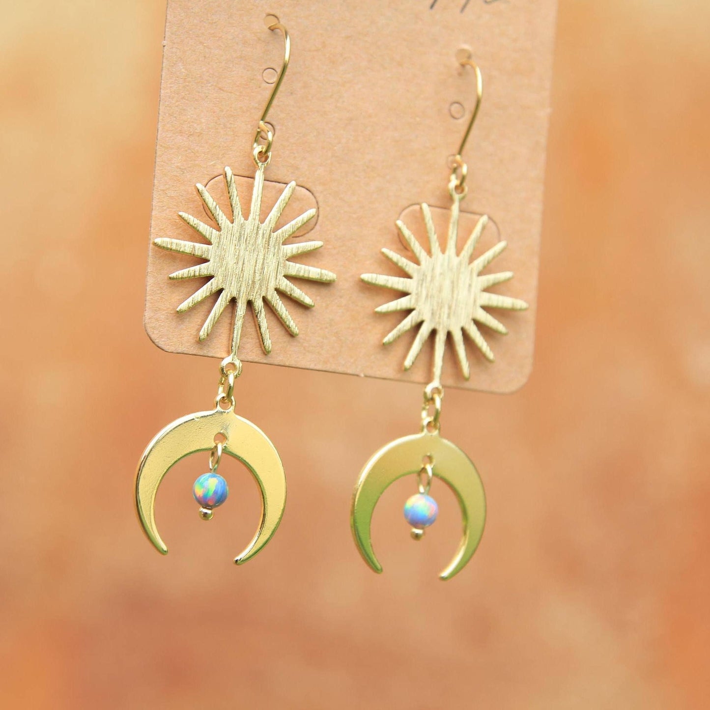 Blue Opal Sun & Moon Earrings