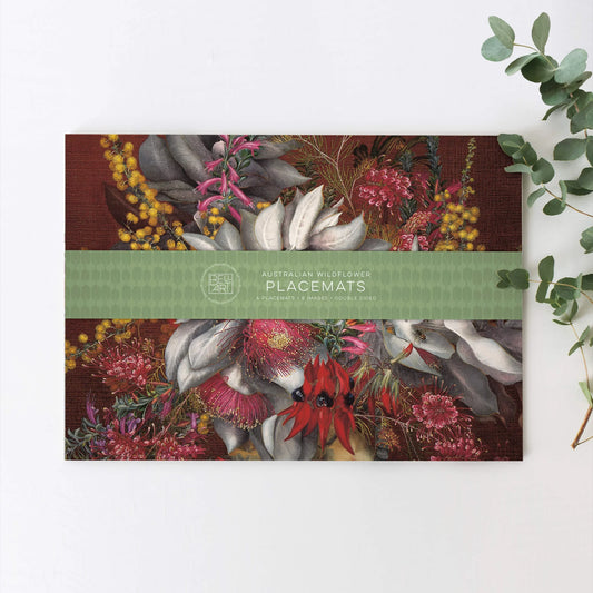 Bell Art Wildflower. Dining Placemats Set of Four. Handmade in Australia