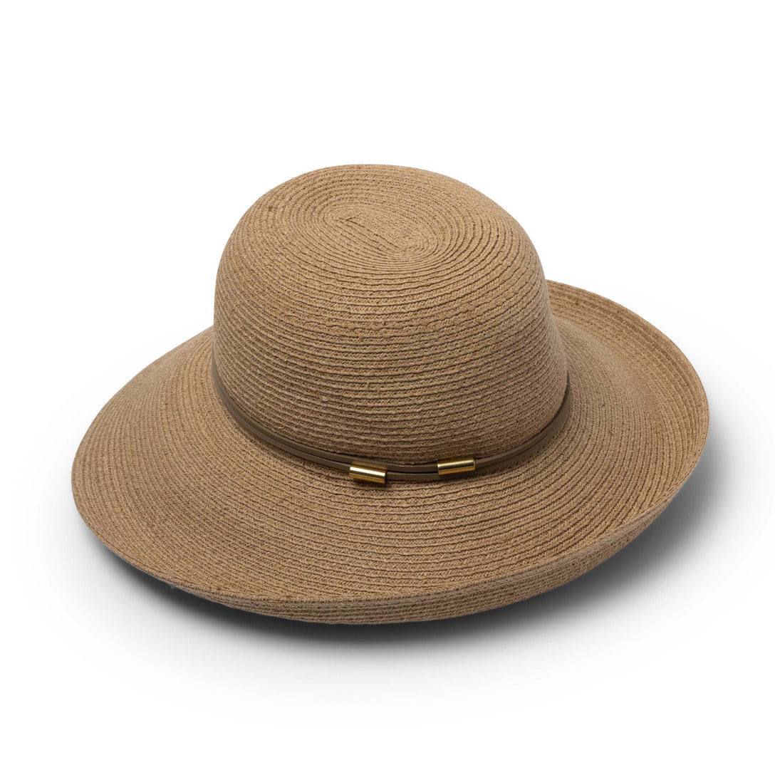 DEBORAH HUTTON CANOPY BAY. Natural Hamilton Raffia Sou'wester Hat. Handmade in Australia