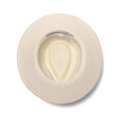 DEBORAH HUTTON CANOPY BAY. Ivory/Black Chicago Golf Fedora Hat. Handmade in Australia