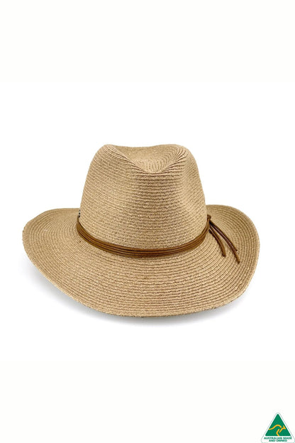 DEBORAH HUTTON CANOPY BAY. Brampton Raffia Sun Hat. Handmade in Australia