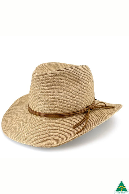 DEBORAH HUTTON CANOPY BAY. Brampton Raffia Sun Hat. Handmade in Australia
