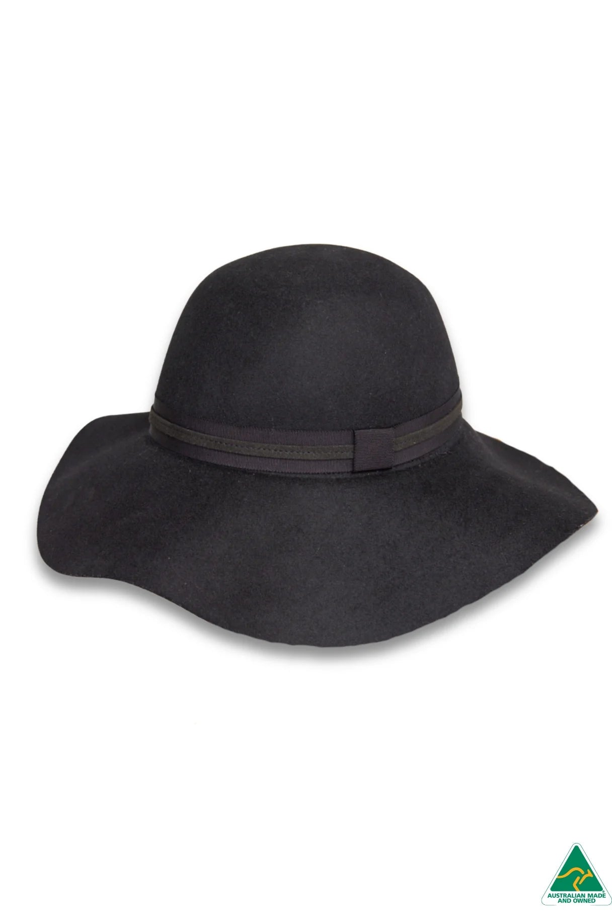 Deborah Hutton Canopy Bay - Keaton Black Wool Cloche Hat. Handmade in Australia