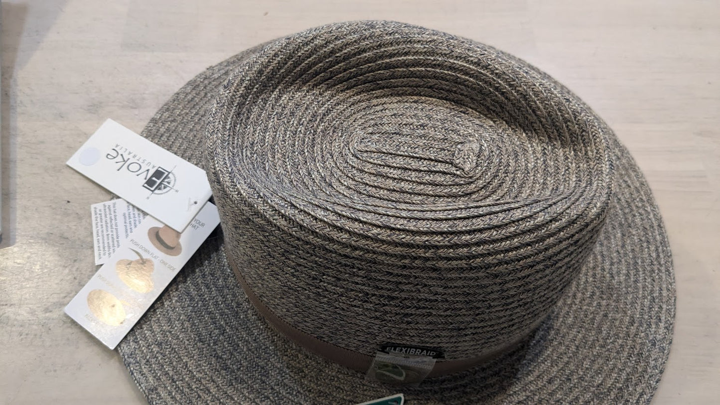 EVOKE HAT. STUART EV450 GREY/TAUPE COMBO M/L 60CM. HANDMADE IN AUSTRALIA