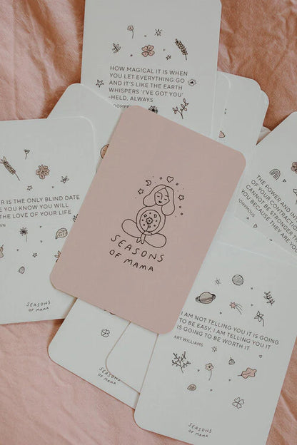 Seasons of Mama. Pregnancy & Birth Cards + Timber Stand