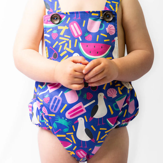 Bandicute Seaside Picnic Romper. Handmade in Australia