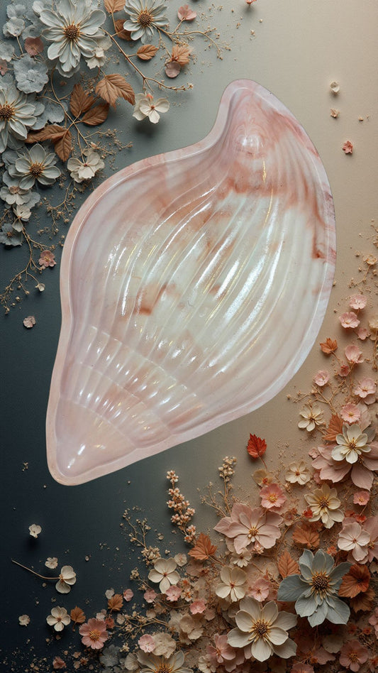 Trinket tray, Shell Design, Eco-Jesmonite. Handcrafted on the South Coast of NSW