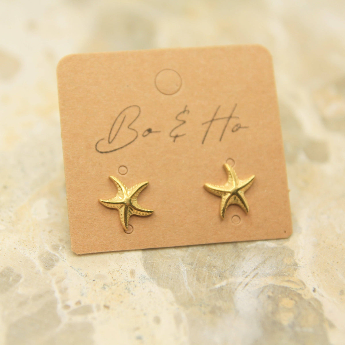 Golden Starfish Studs • Waterproof