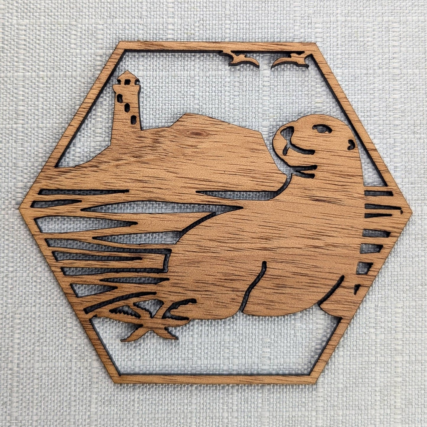 Australian Coastal Wooden Coaster Set