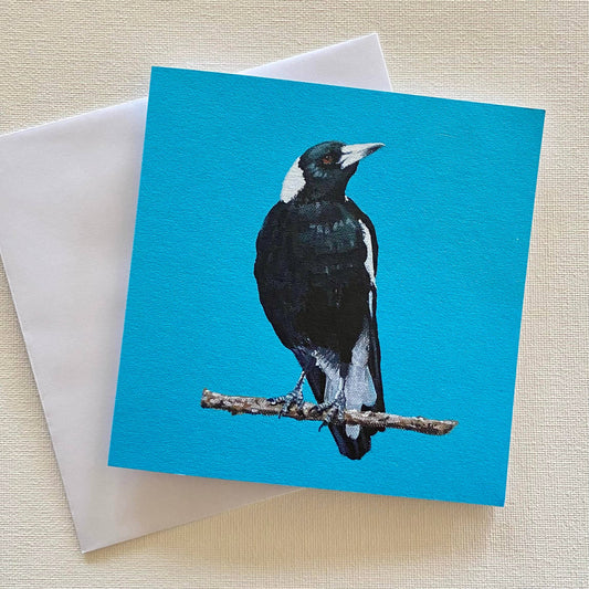 Blue Magpie Premium Greeting Card
