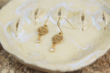 Gold Eye of Horus Earrings