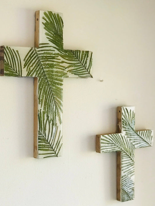 Made in Nature Wall cross- Fern. Handmade in Australia