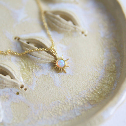 Gold Opal Star Necklace