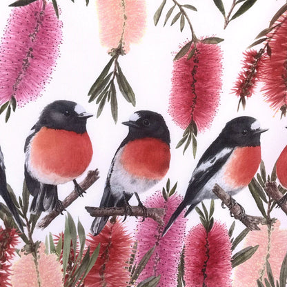 Australian Scarlet Robin Scarf. Handmade in Australia