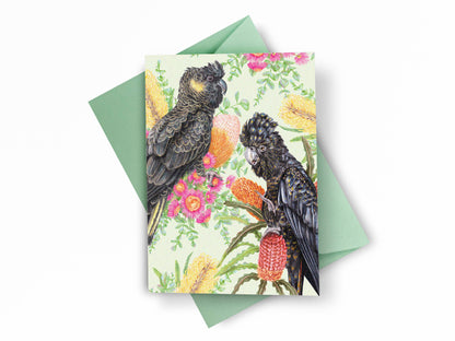 Black Cockatoos Greeting Card