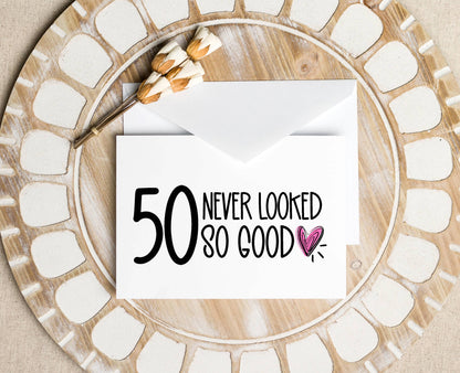 50th Birthday Card For Friends or Parents, Turning Fifty