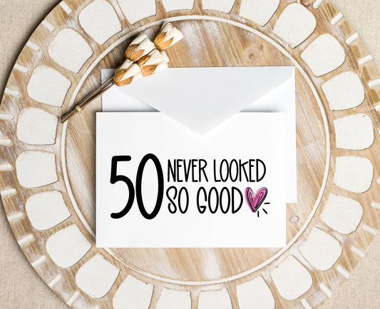 50th Birthday Card For Friends or Parents, Turning Fifty