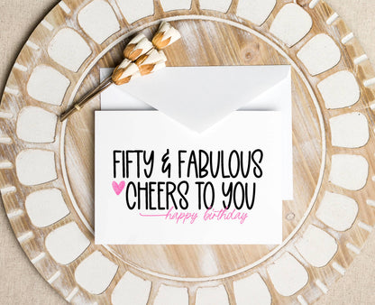 50th Birthday Card For Friends or Parents, Turning Fifty