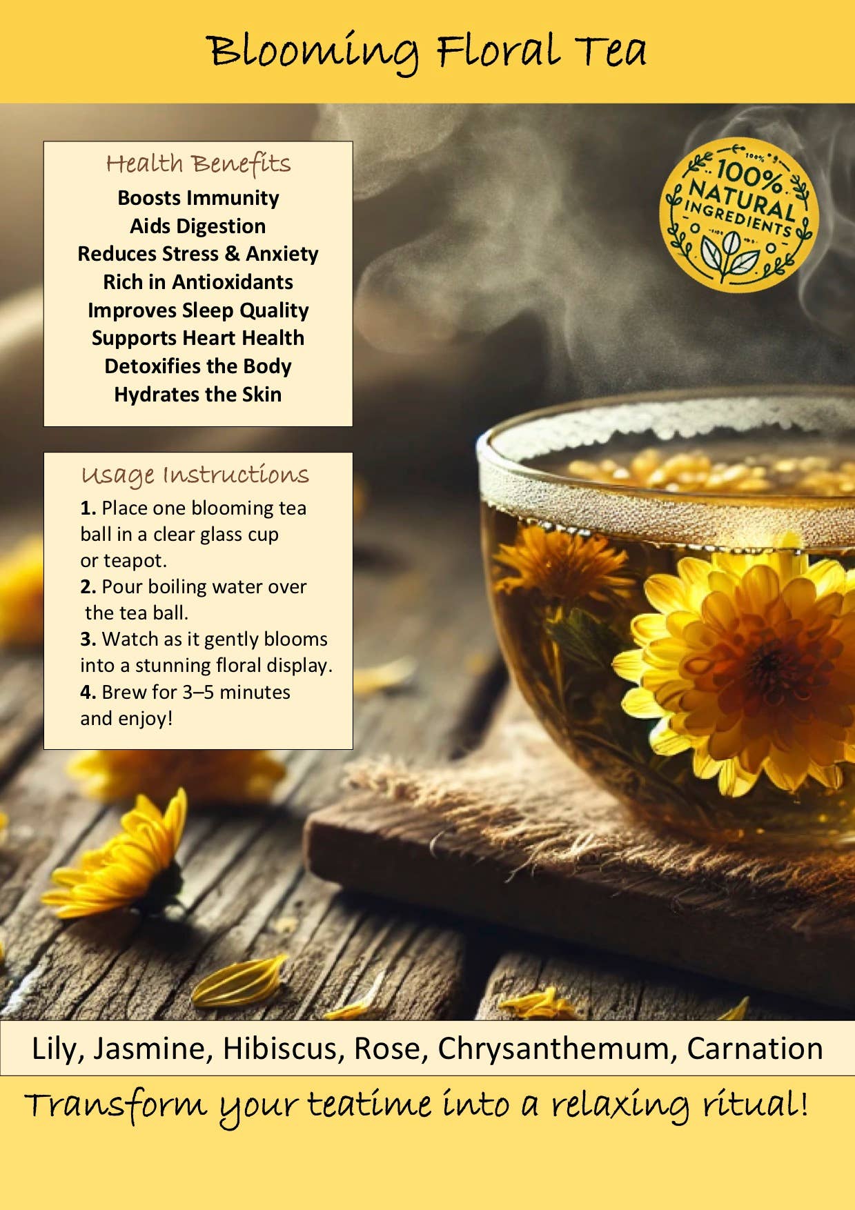 Blooming Floral Tea - Promotional Poster - FREE
