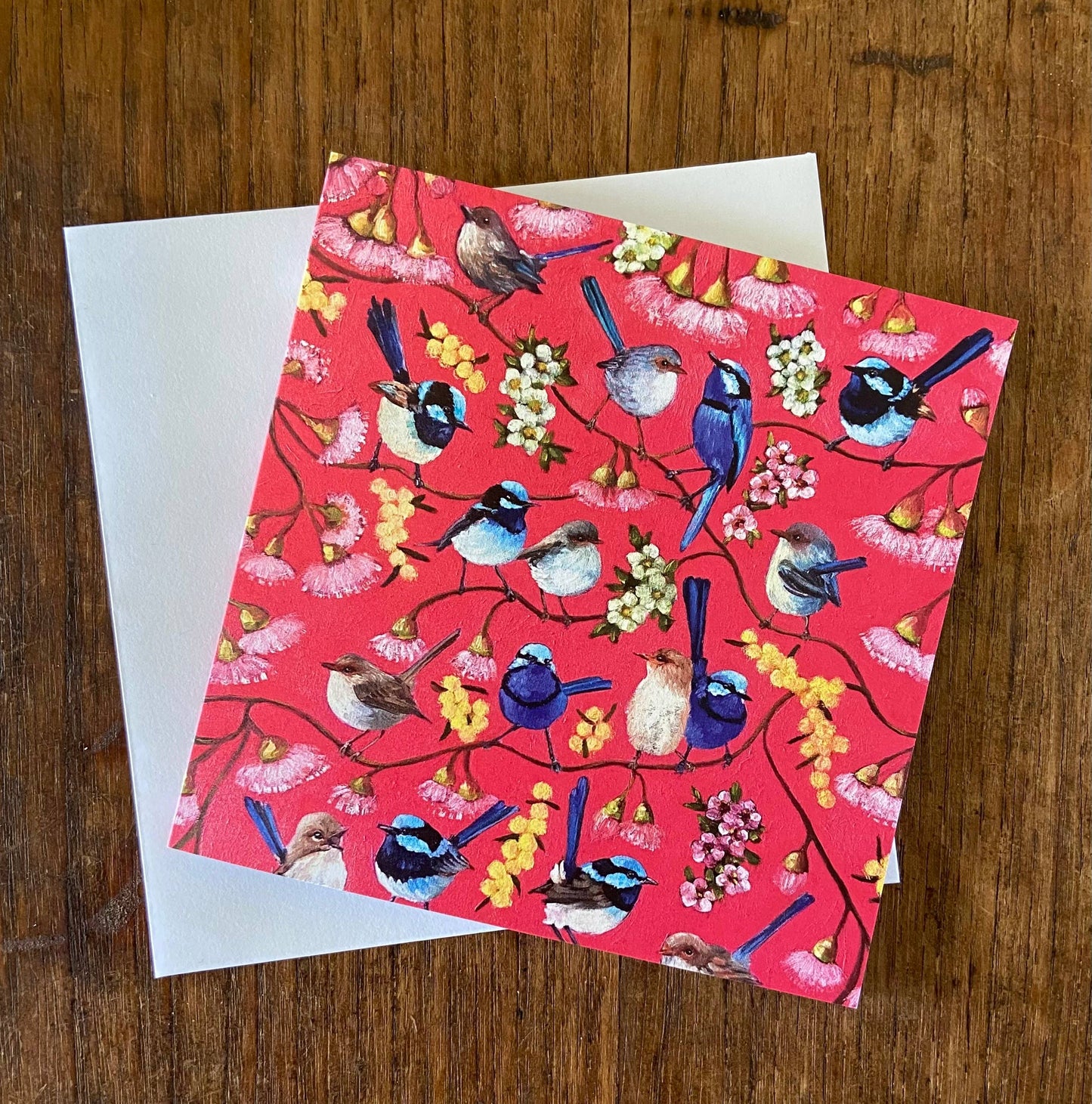Rosy Wrens Premium Greeting Card