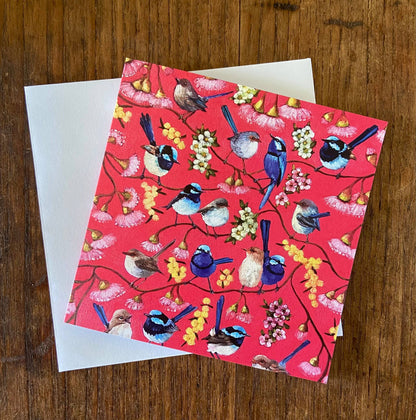Rosy Wrens Premium Greeting Card