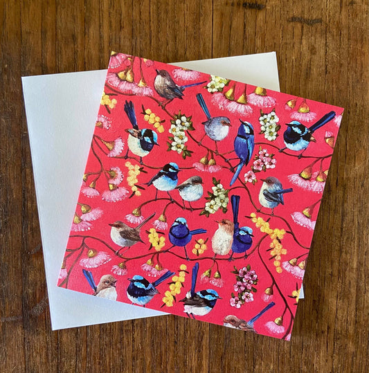 Rosy Wrens Premium Greeting Card
