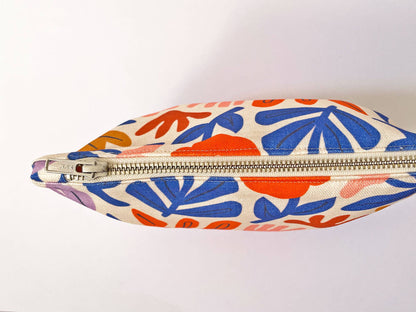 Handmade Make-up, Travel, Fabric Zip Purse - Petals (Light)