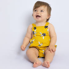 Bandicute Baby Romper - Australian Animals, Mustard Bee. Handmade in Australia