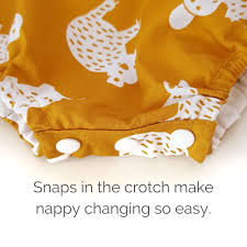 Bandicute Baby Romper - Australian Animals, Mustard. Handmade in Australia