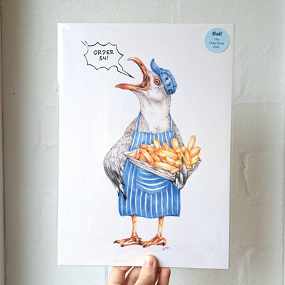 Gail the Chip Shop Gull Art Print