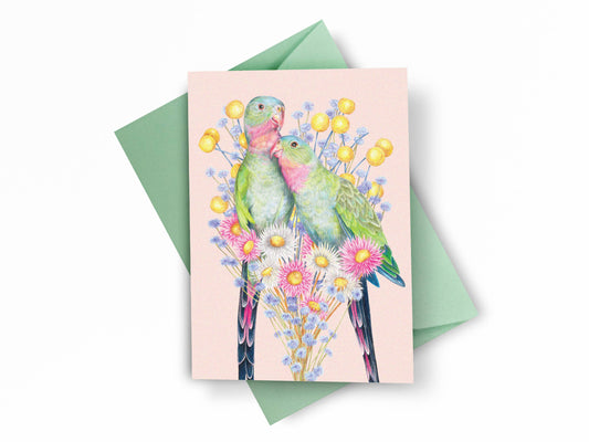 Princess Parrots Greeting Card