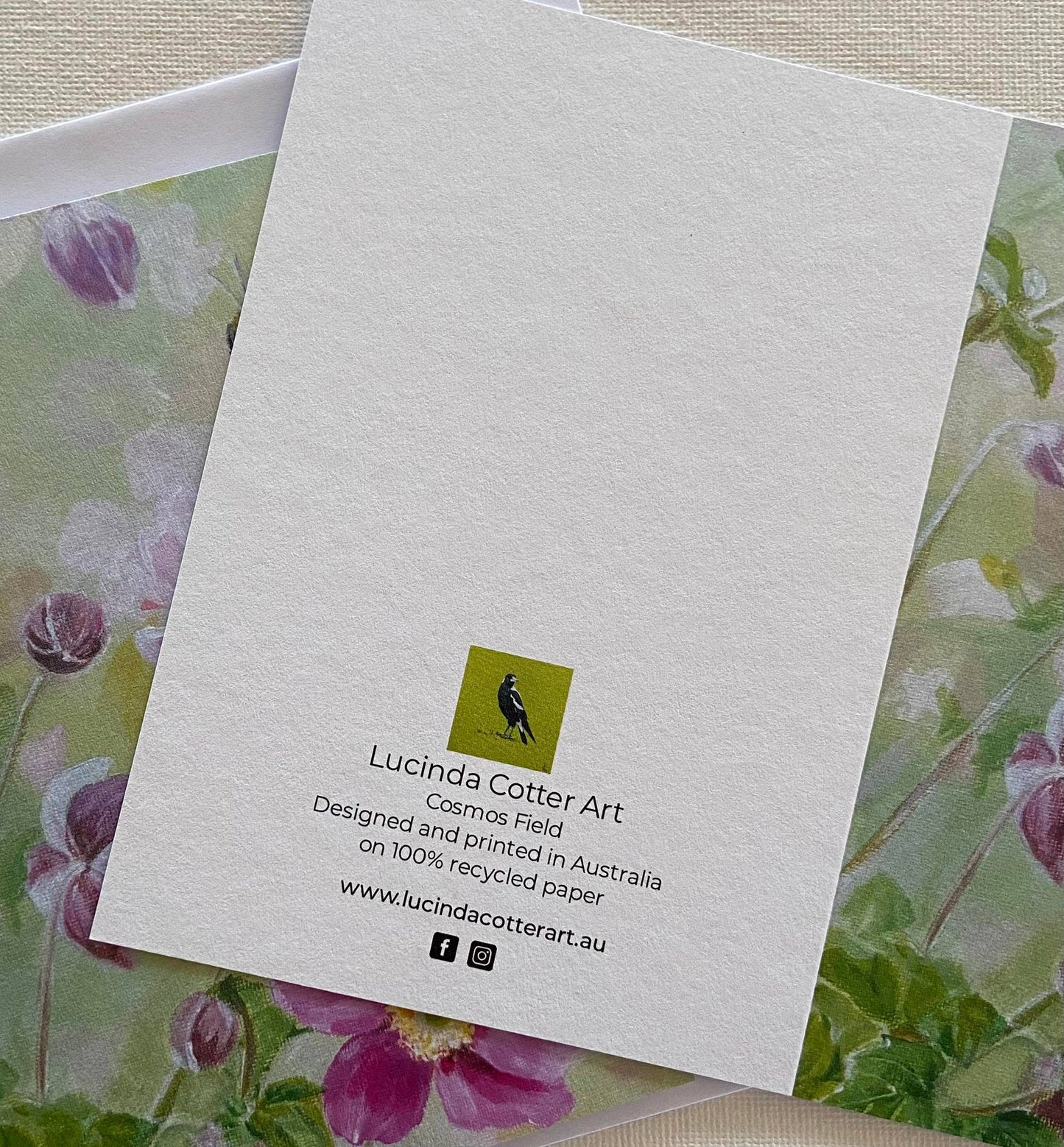 Native Bee & Pink Cosmos Greeting Card