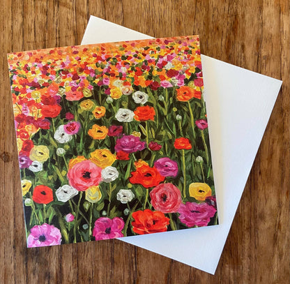 Flower Field Premium Greeting Card