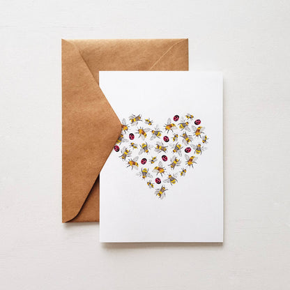 Lady Bee Heart - Love Greeting Card