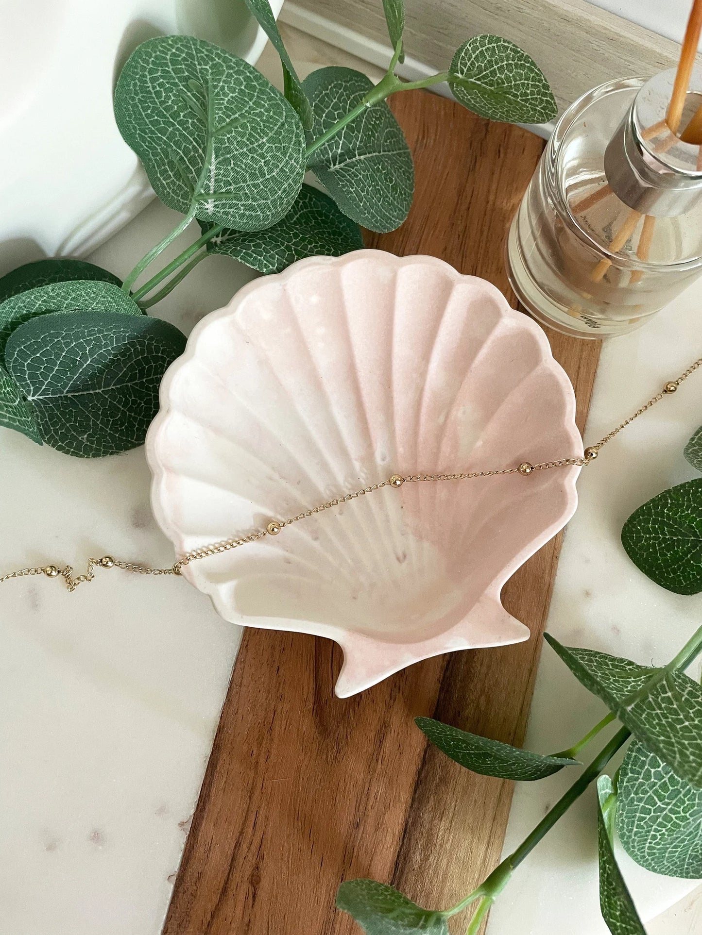 Trinket tray, Shell Design, Eco-Jesmonite. Handcrafted on the South Coast of NSW