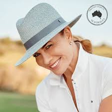 DEBORAH HUTTON CANOPY BAY. SEAFOAM CYPRESS FLEXIBRAID® FEDORA (MAGNETIC) HAT. HANDMADE IN AUSTRALIA.