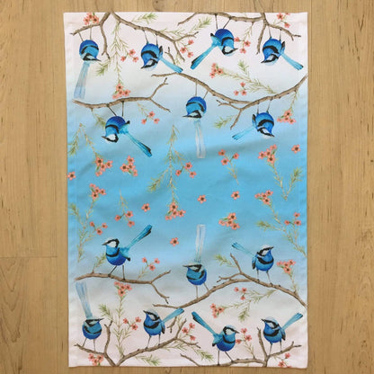 Australian Made Pure Cotton Tea Towel. Australian Bird Native Decorative Prints