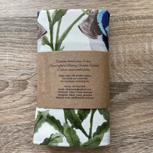 Australian Suberb Wren Cushion Cover Blue Wren. Handmade in Australia.