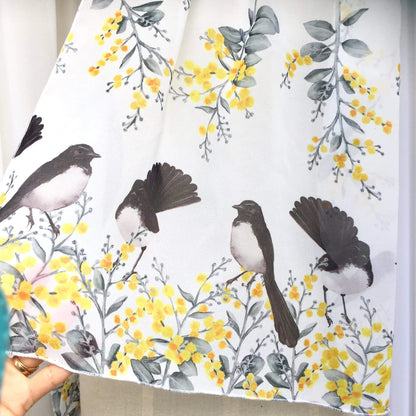 Australian Willie Wagtail Scarf. Handmade in Australia